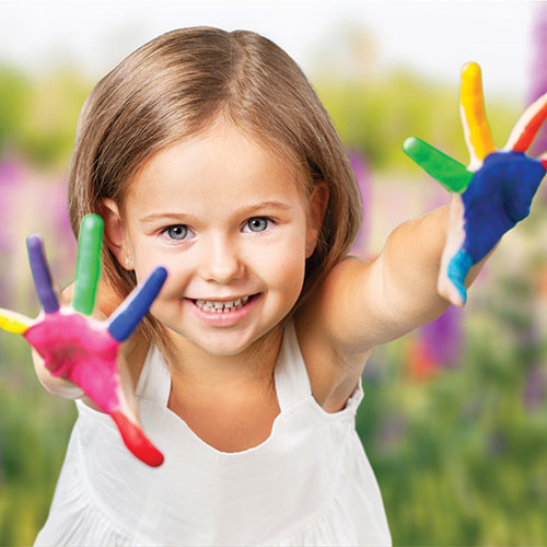 Child with Painted Hands